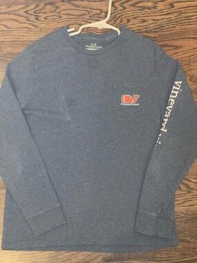 Vineyard Vines Boys' Football Whale Long-Sleeve Pocket Tee (L) 16